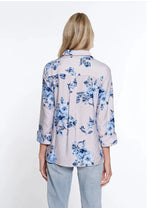Multiples-Spring/Summer 2025-M15307BM-Turn Up Cuff 3/4 Sleeve Print Shirt-Multi