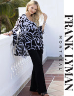 Frank Lyman-231399-Woven Cover Up-Black/Off White - The Coach Pyramids