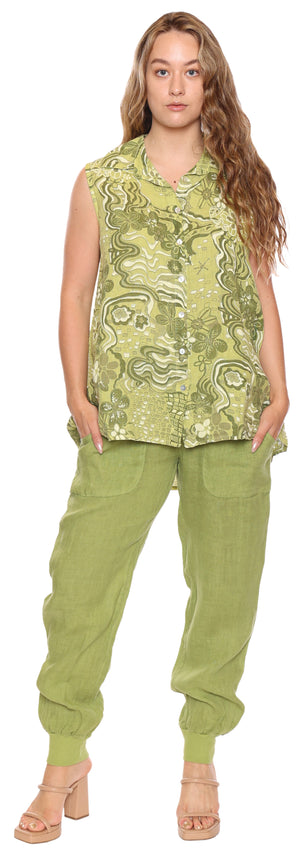 Papa Fashions Spring 2025-L4521-25-Top-Lime