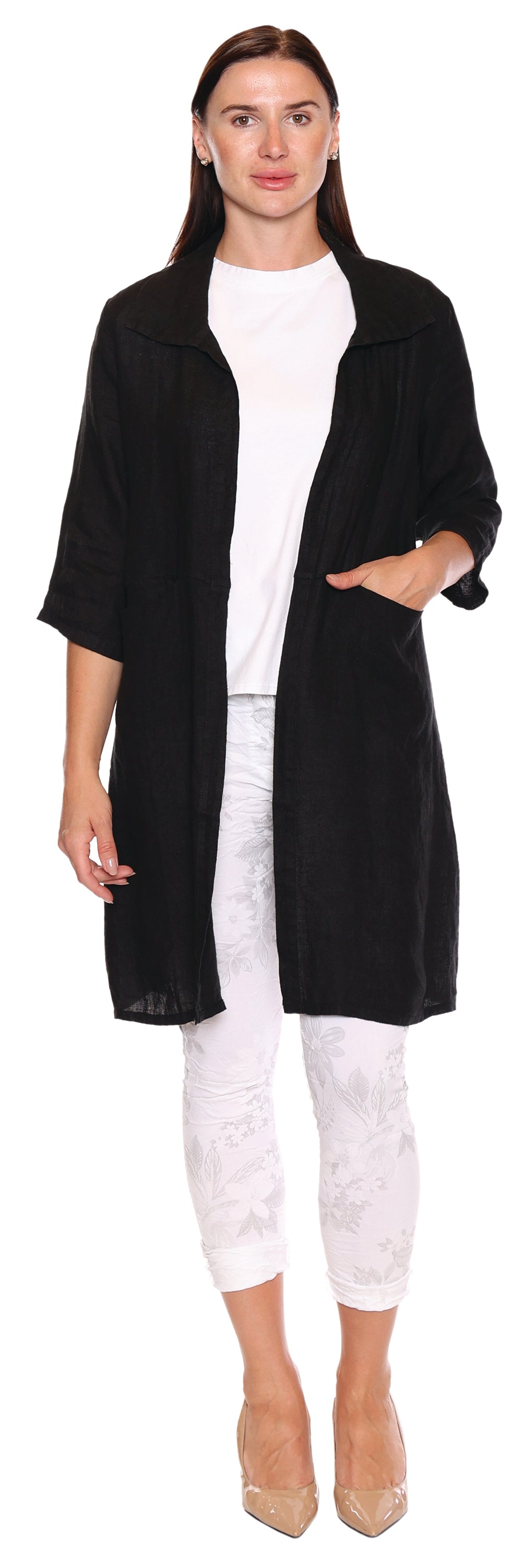 Papa Fashions Spring 2025-L4527-25-Cover Up-Black - The Coach Pyramids