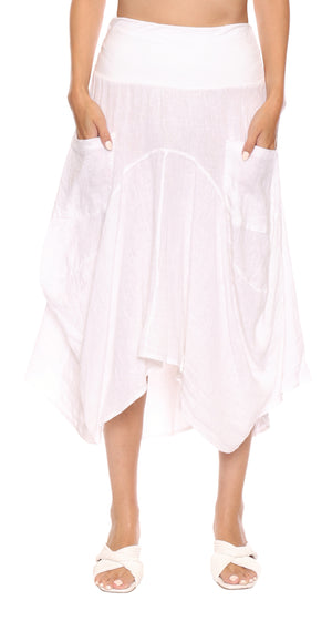 Papa Fashions Spring 2025-L5006-Skirt-White