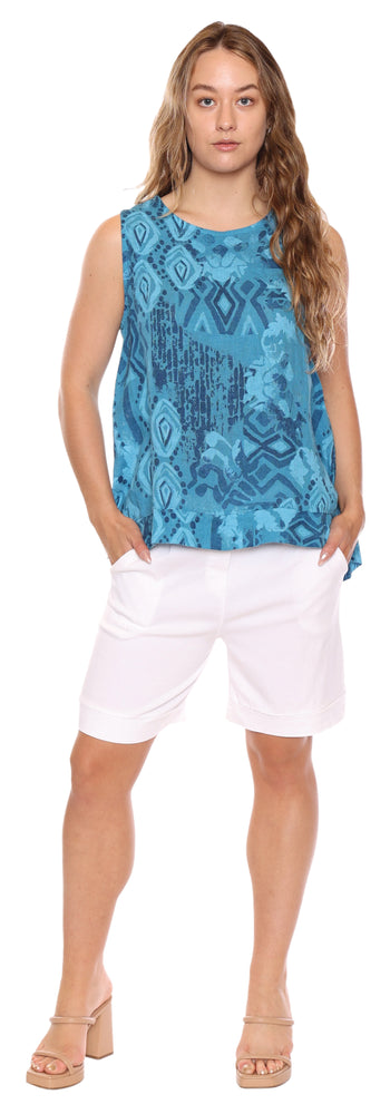 Papa Fashions Spring 2025-L5058-Top-Turquoise