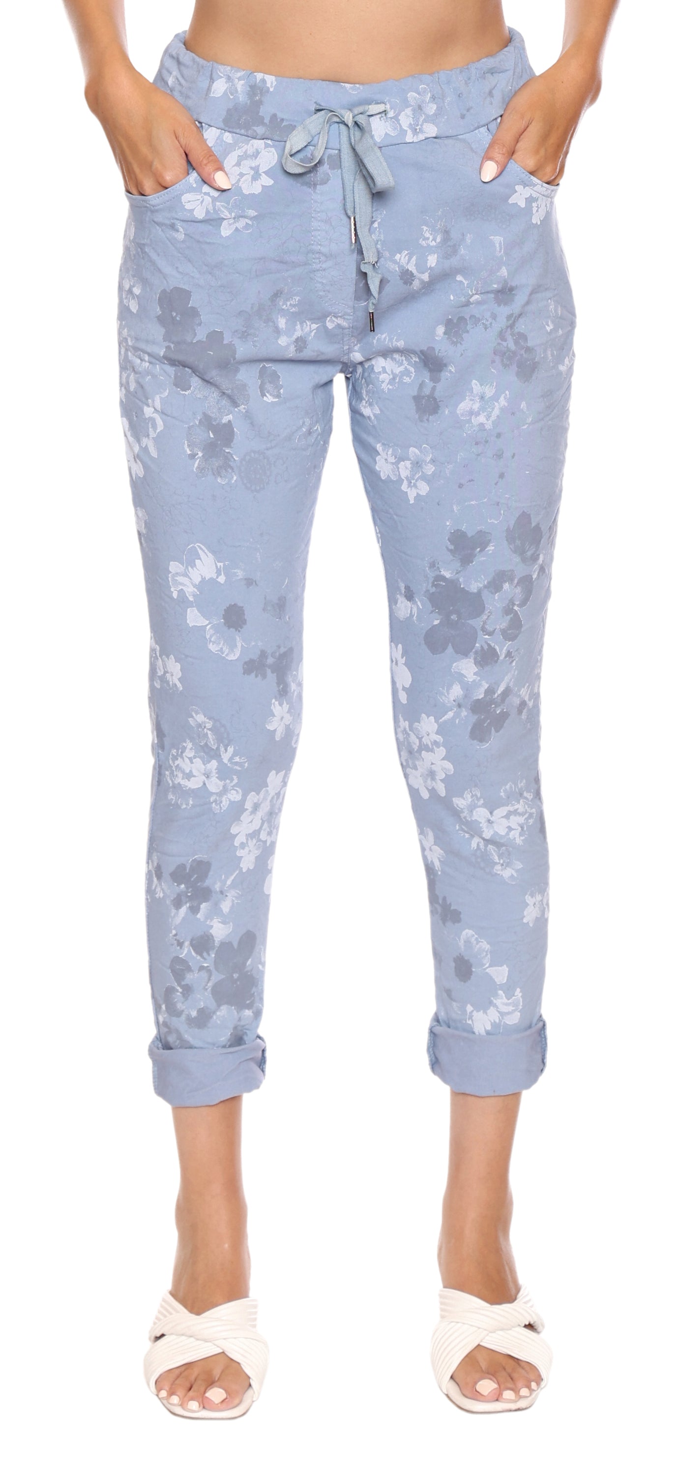 Papa Fashions Spring 2025-L5335-Pant-Blue - The Coach Pyramids