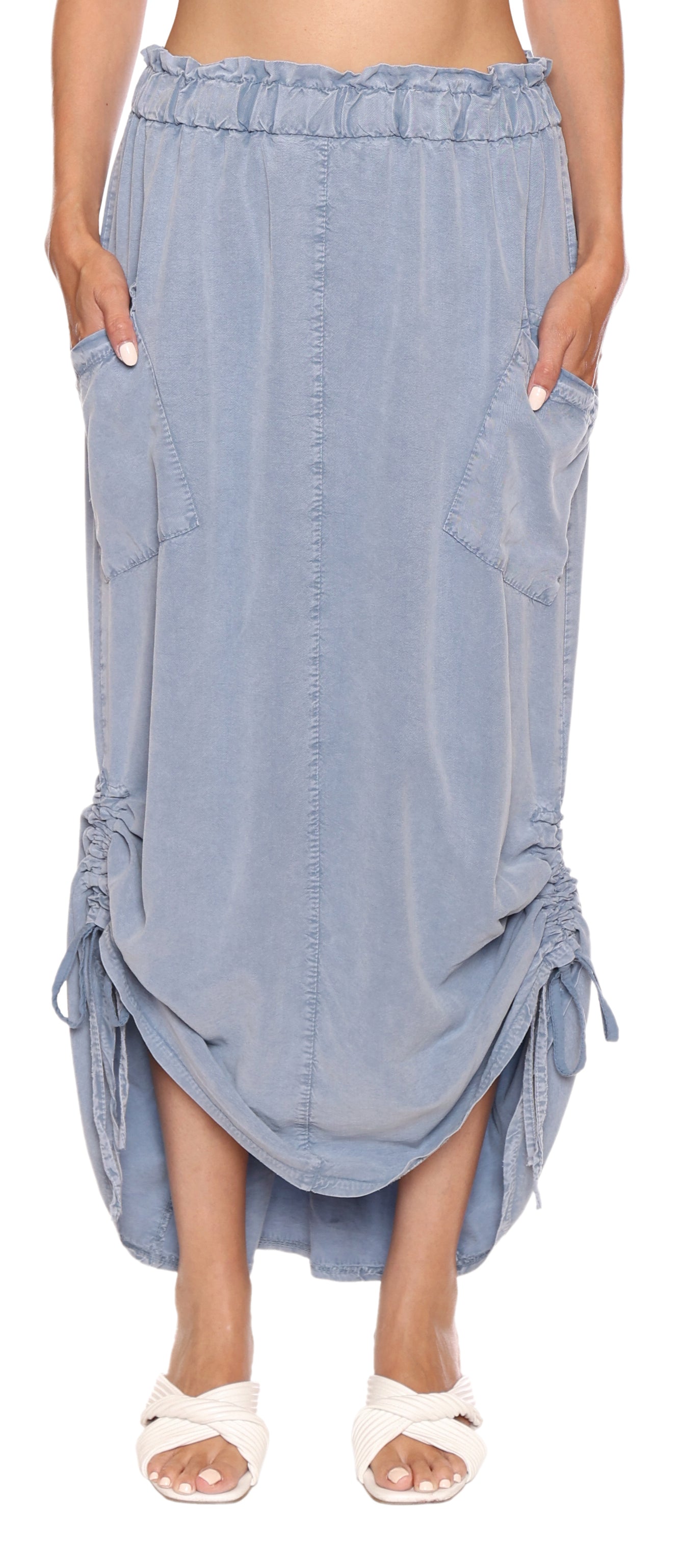 Papa Fashions Spring 2025-L5340-Skirt-Denim - The Coach Pyramids