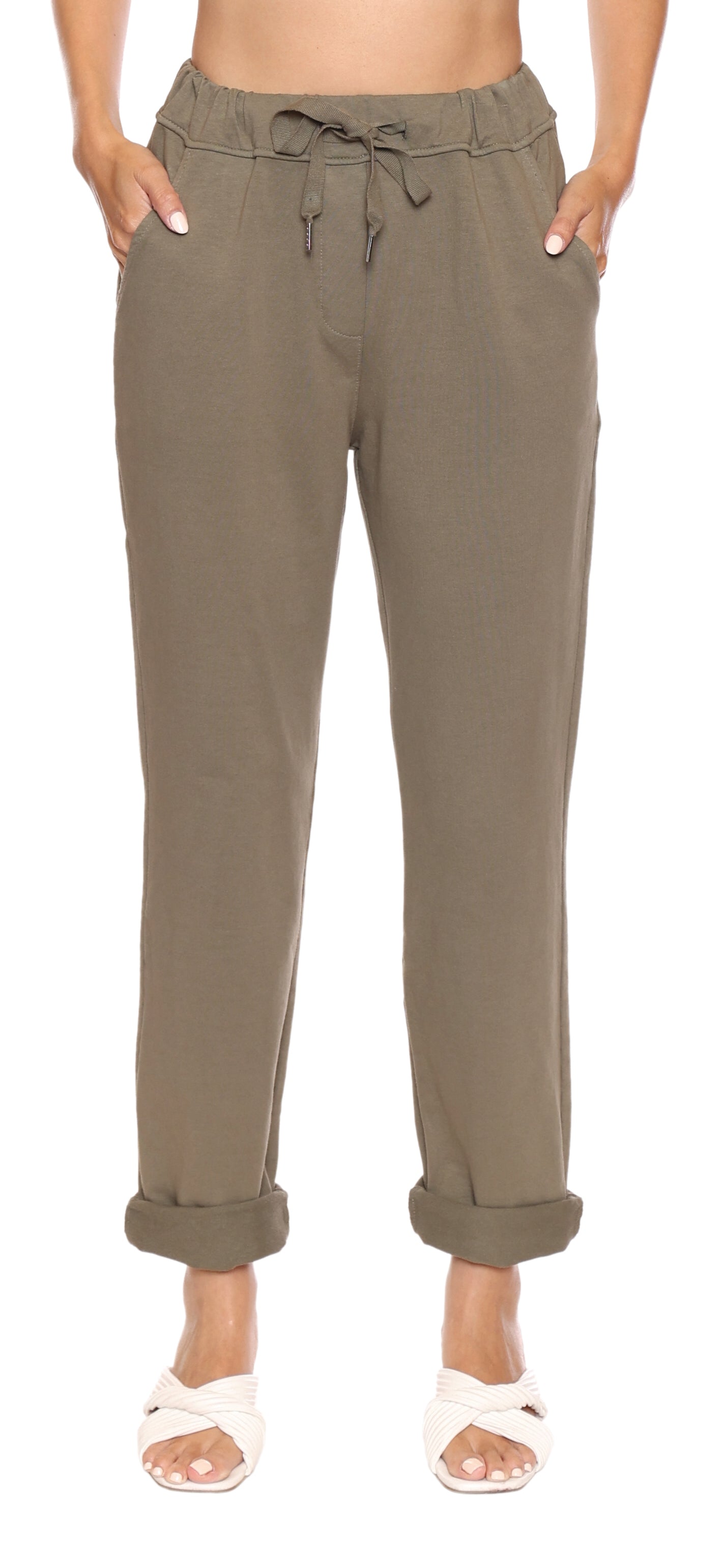 Papa Fashions Spring 2025-L5341-Pant-Olive - The Coach Pyramids