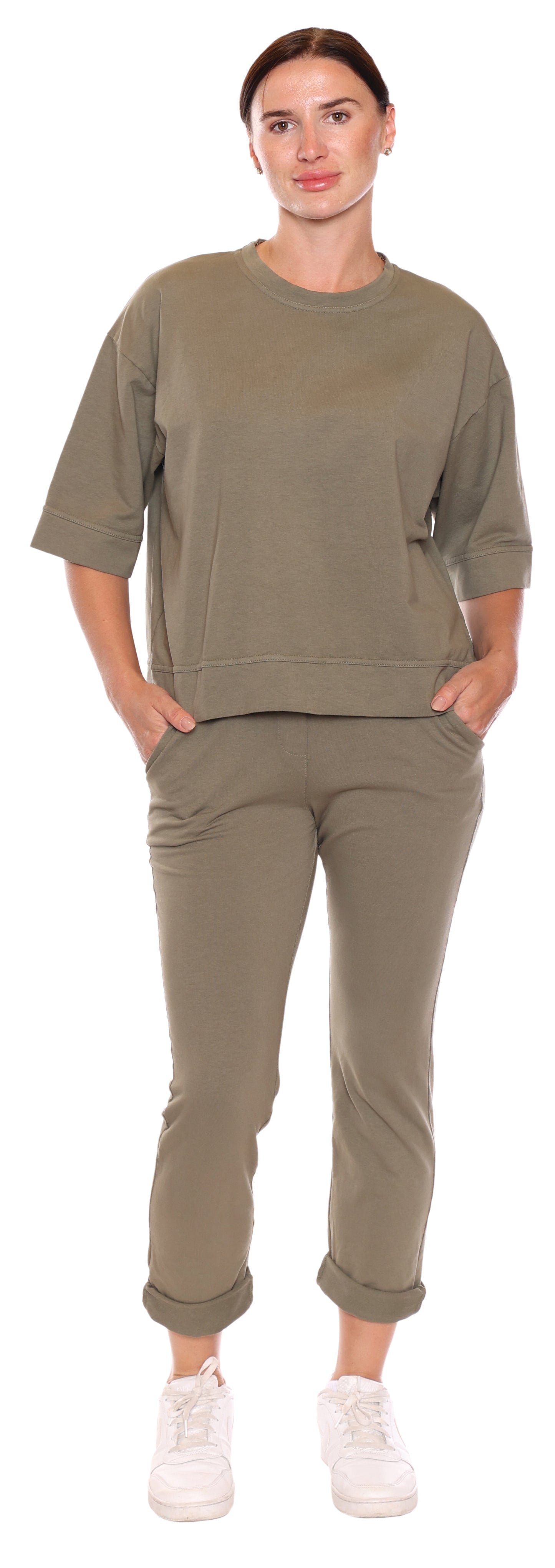Papa Fashions Spring 2025-L5342-Top-Olive - The Coach Pyramids