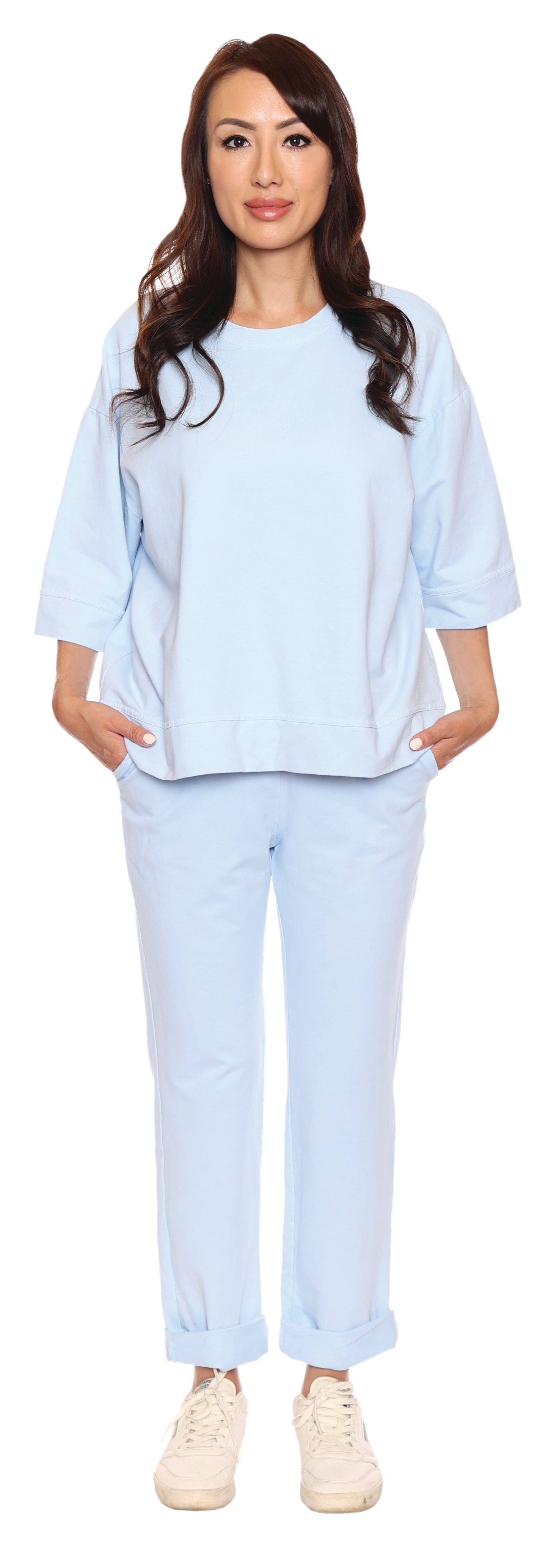 Papa Fashions Spring 2025-L5342-Top-Sky Blue - The Coach Pyramids