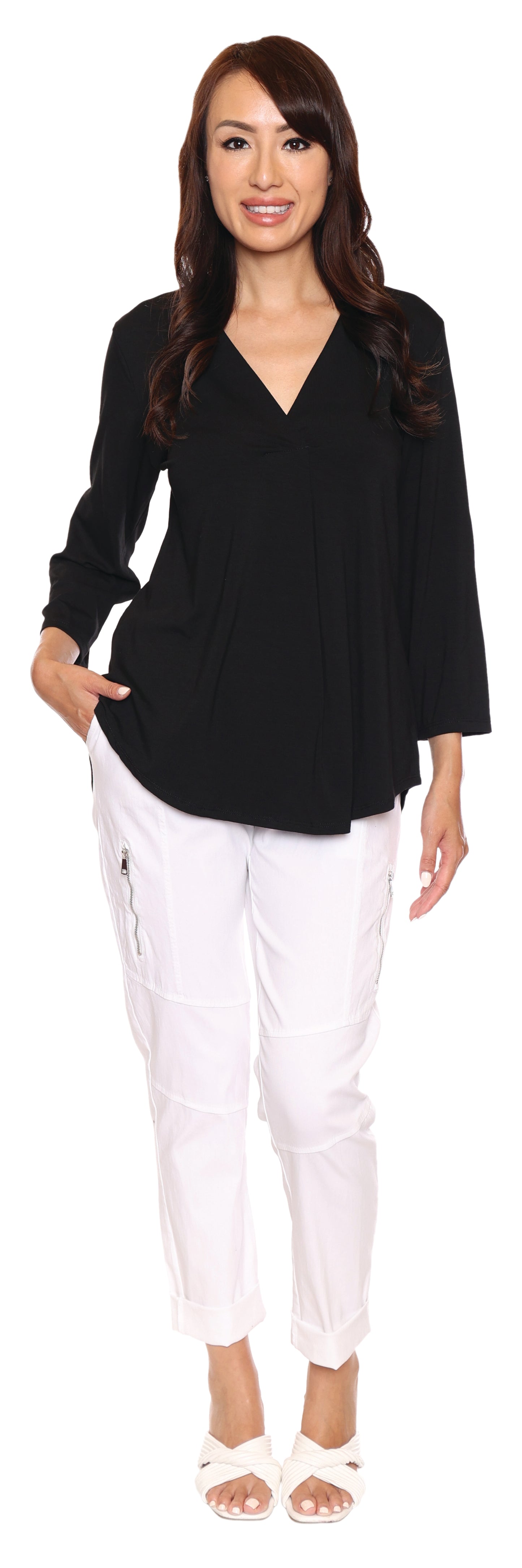Papa Fashions Spring 2025-L5352-Top-Black - The Coach Pyramids