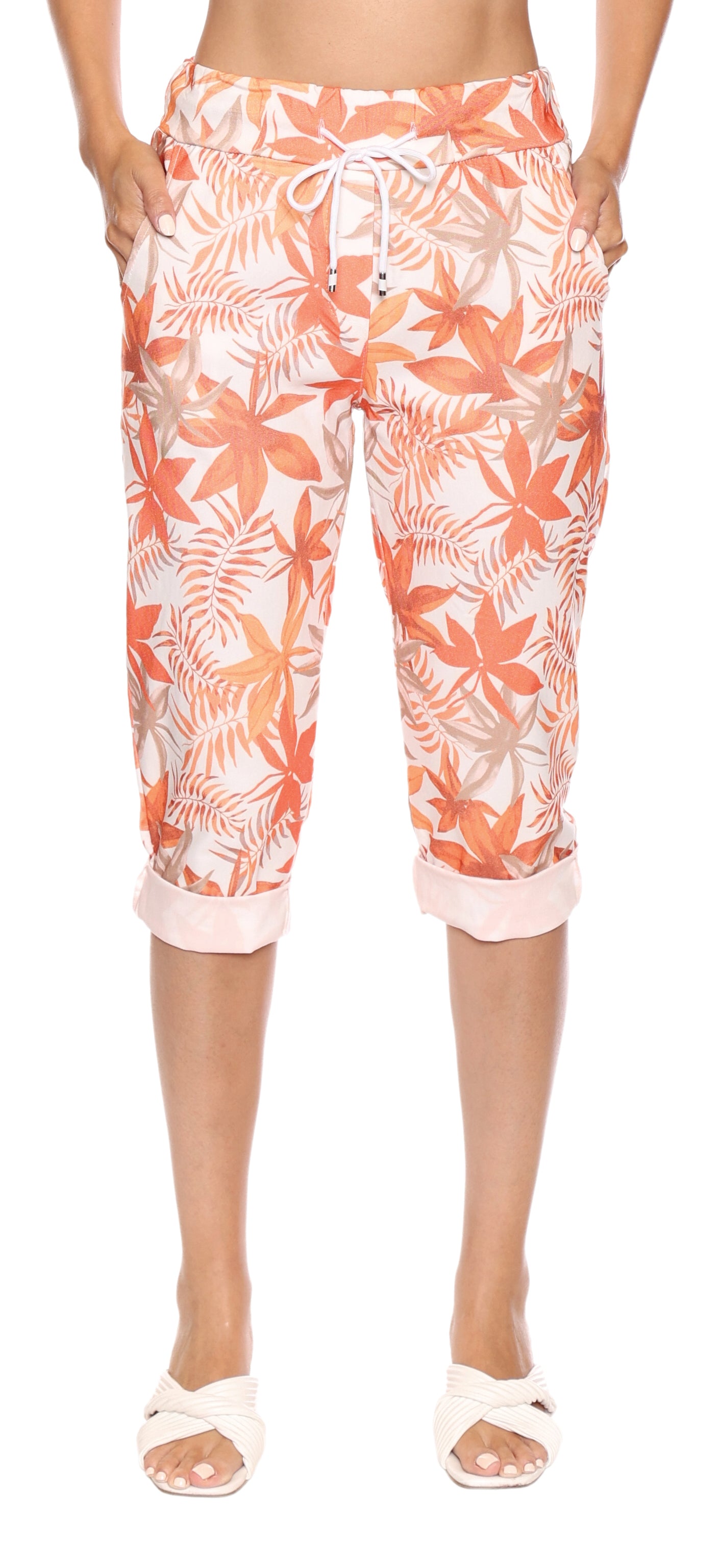 Papa Fashions Spring 2025-L5356-Pant-Orange - The Coach Pyramids