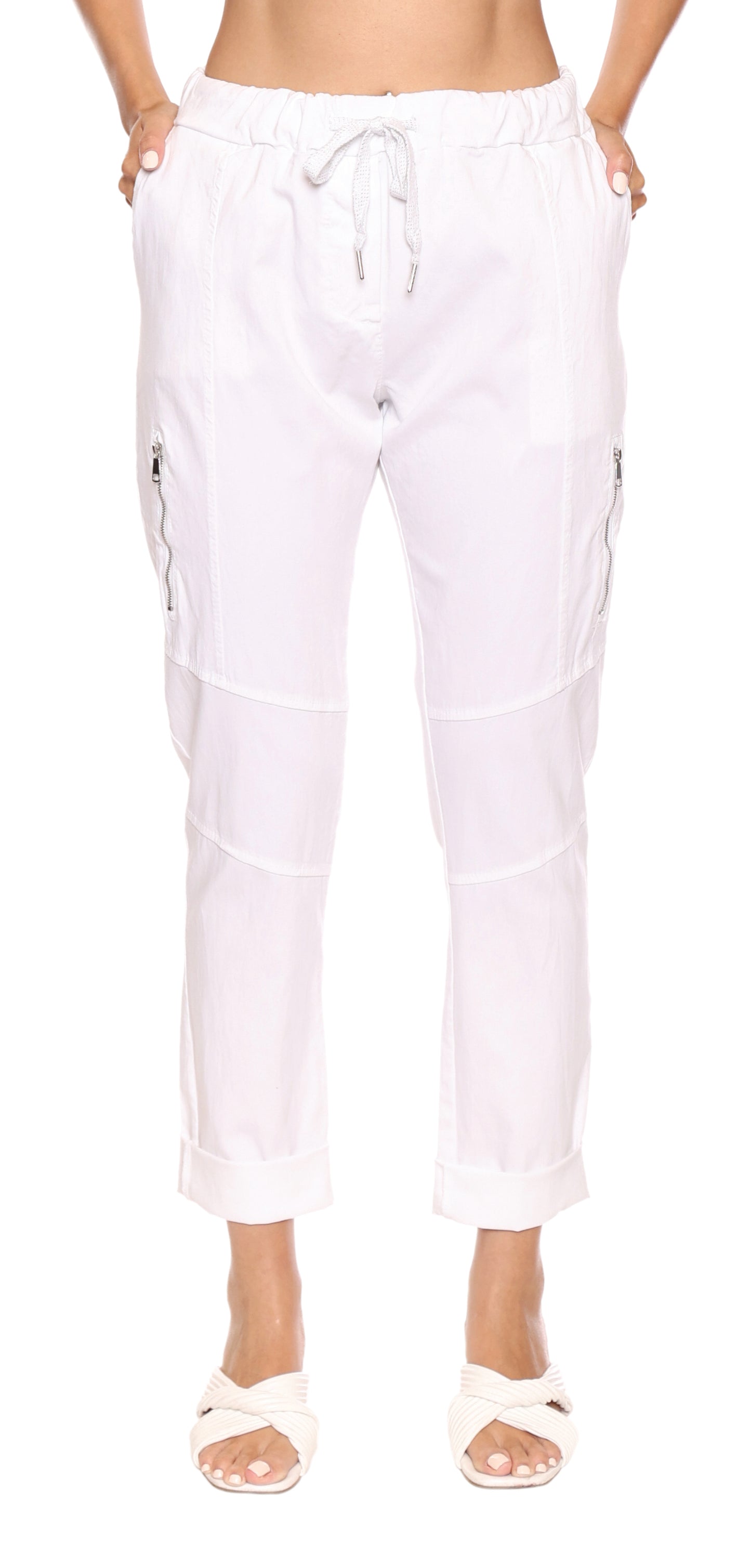 Papa Fashions Spring 2025-L5358-Pant-White - The Coach Pyramids