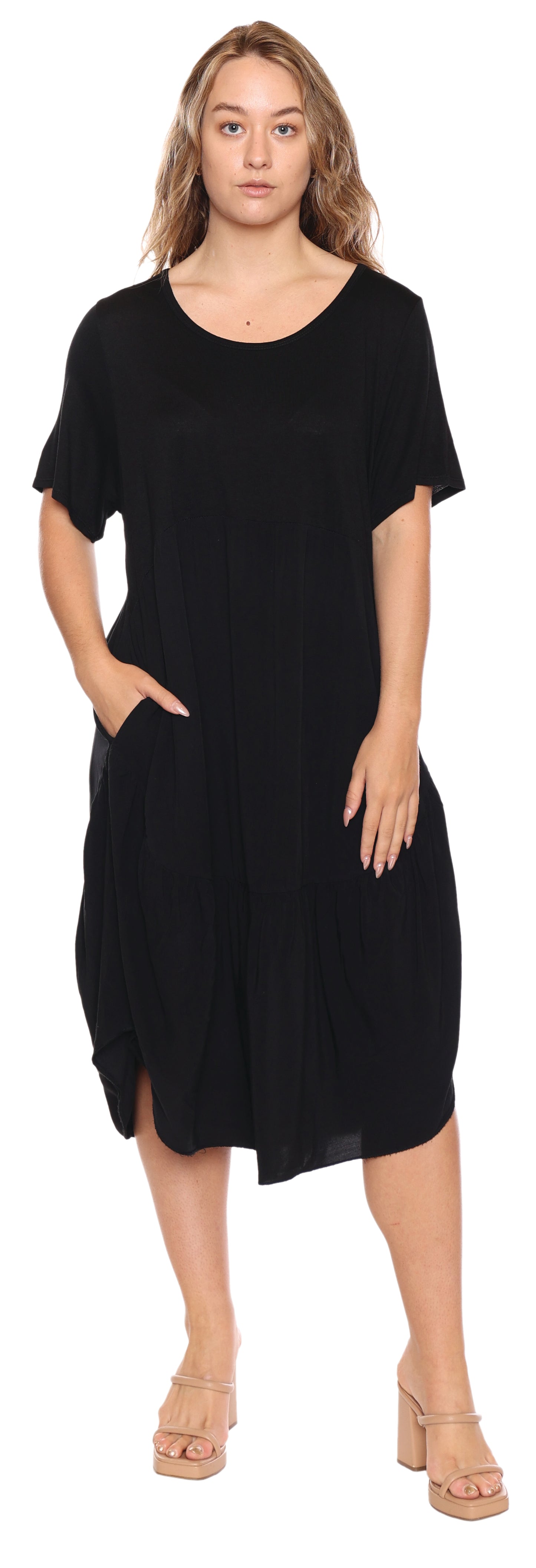 Papa Fashions Spring 2025-L5361-Dress-Black - The Coach Pyramids