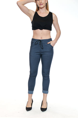 Sorella By Papa Fashions Fall/Winter 2025-L5512-Cotton Stretch Pant-Denim - The Coach Pyramids