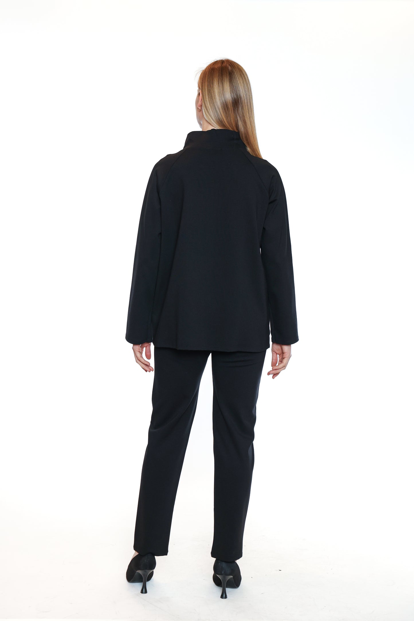 Sorella By Papa Fashions Fall/Winter 2025-L5535-Heavy Cotton 2 Button Cardigan-Black - The Coach Pyramids