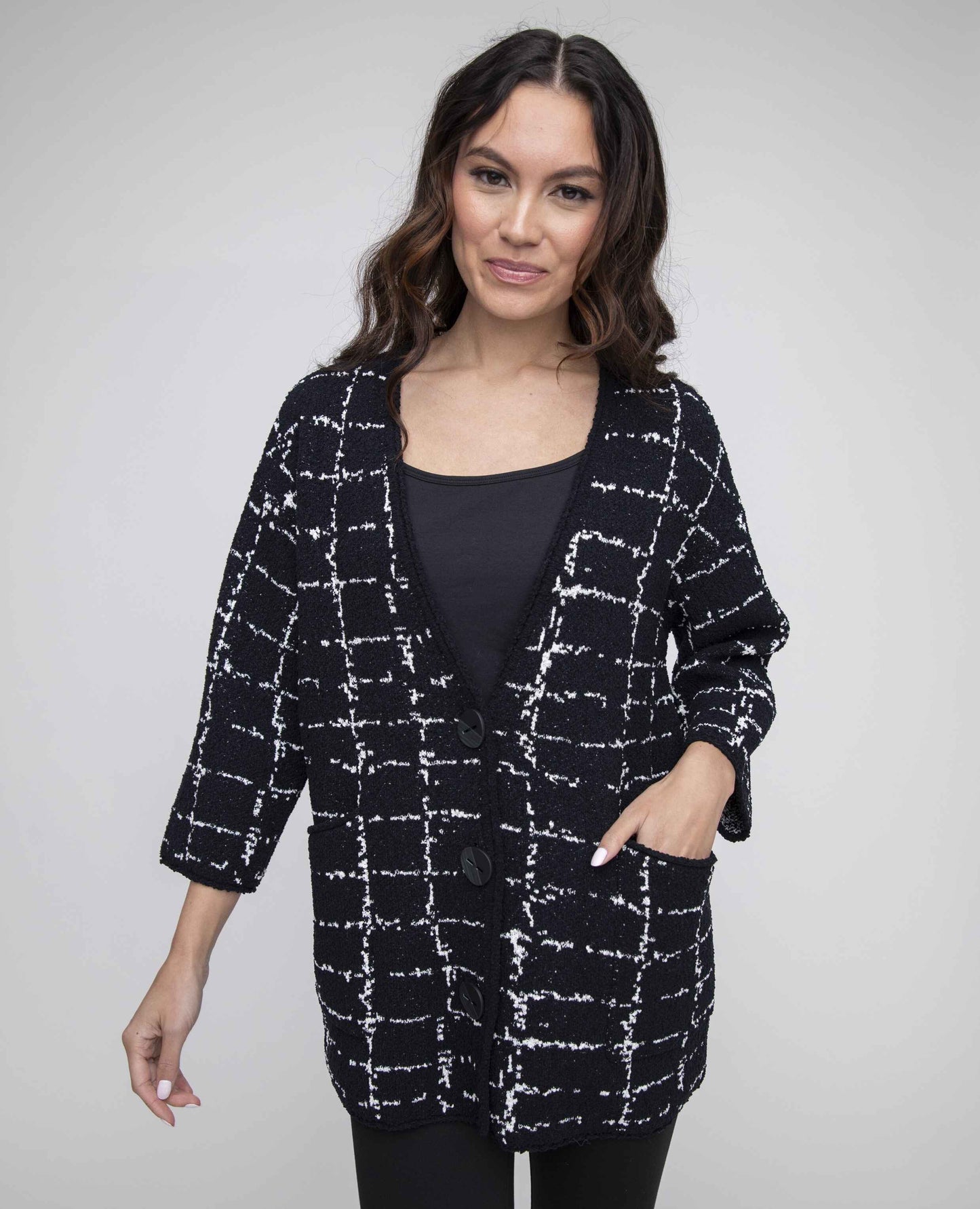 Habitat Liv Fall 2024-L580766-Cocoon Cardigan-Black - The Coach Pyramids