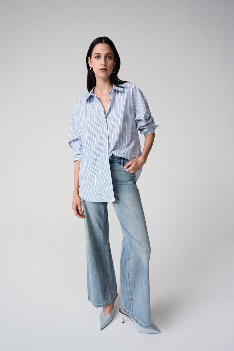 Joseph Ribkoff Fall 20266-261931-3801-Blouse-Blue/Vanilla - The Coach Pyramids