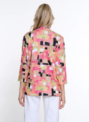 Multiples-Spring/Summer 2025-M15110JM-3/4 Sleeve  Jacket W/Tank Top-Multi - The Coach Pyramids