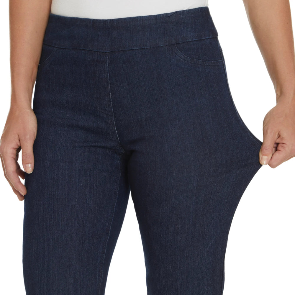Multiples-Fall/Winter 2025-M2623PF5-P/O Solid Ankle Pant W/Pockets-Denim - The Coach Pyramids