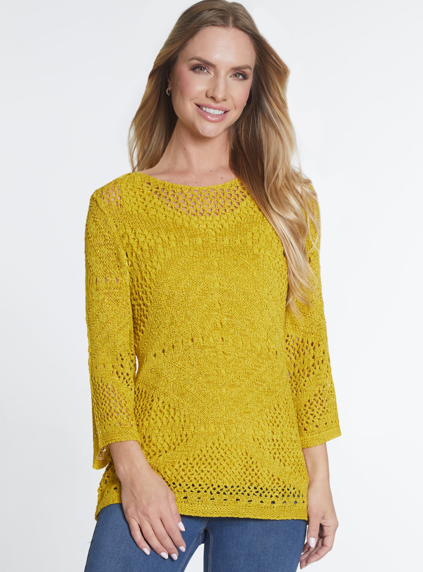 Habitat Fall 2024-M34402KM- Wide Neck Crochet Top-Citron - The Coach Pyramids