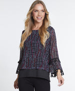 Habitat Fall 2024-M34502TM- 3/4 Sleeve Hilo Print Top-Multi