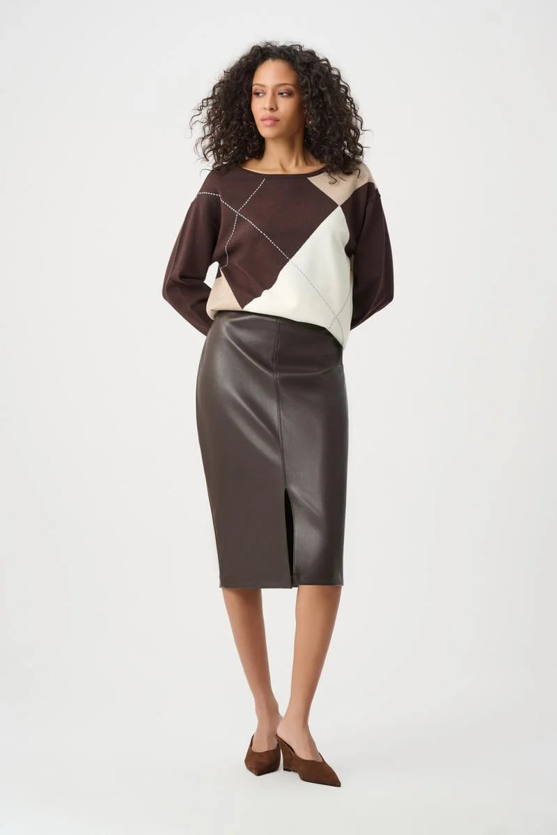 Joseph Ribkoff Fall 2026-263213-3799-Skirt-Mocha - The Coach Pyramids