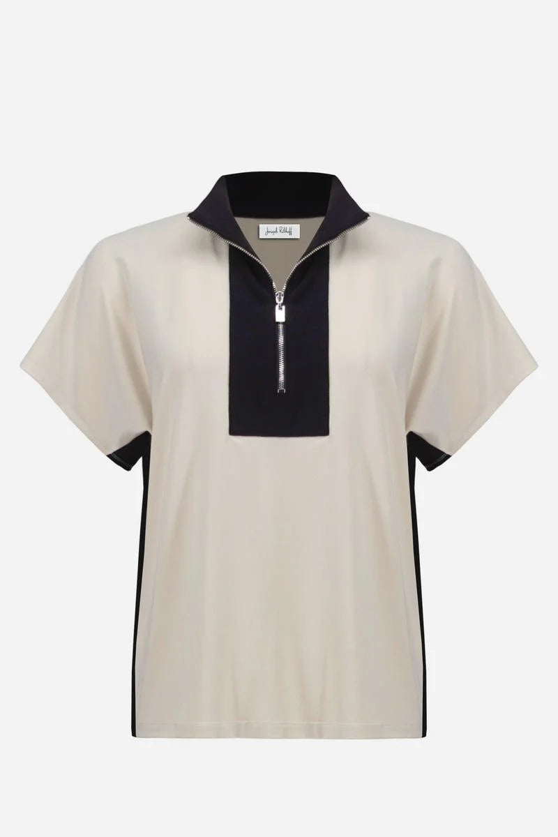 Joseph Ribkoff Fall 20266-261611-3866-Top-Moonstone/Black - The Coach Pyramids