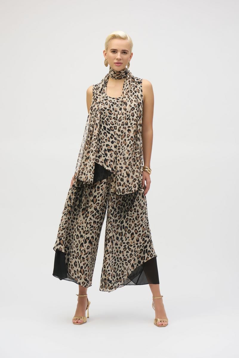 Joseph Ribkoff Summer 2025-252155-295-Tunic-Beige/Black - The Coach Pyramids