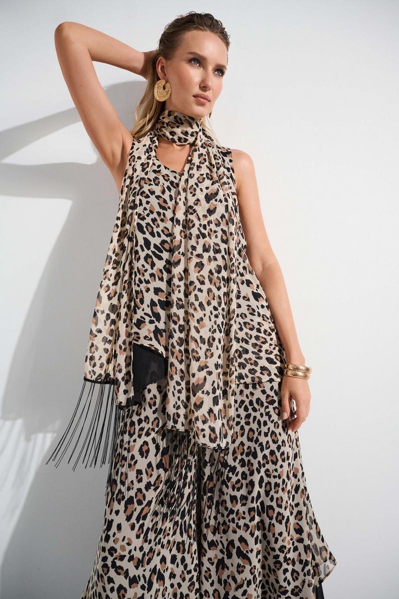 Joseph Ribkoff Summer 2025-252155-295-Tunic-Beige/Black - The Coach Pyramids