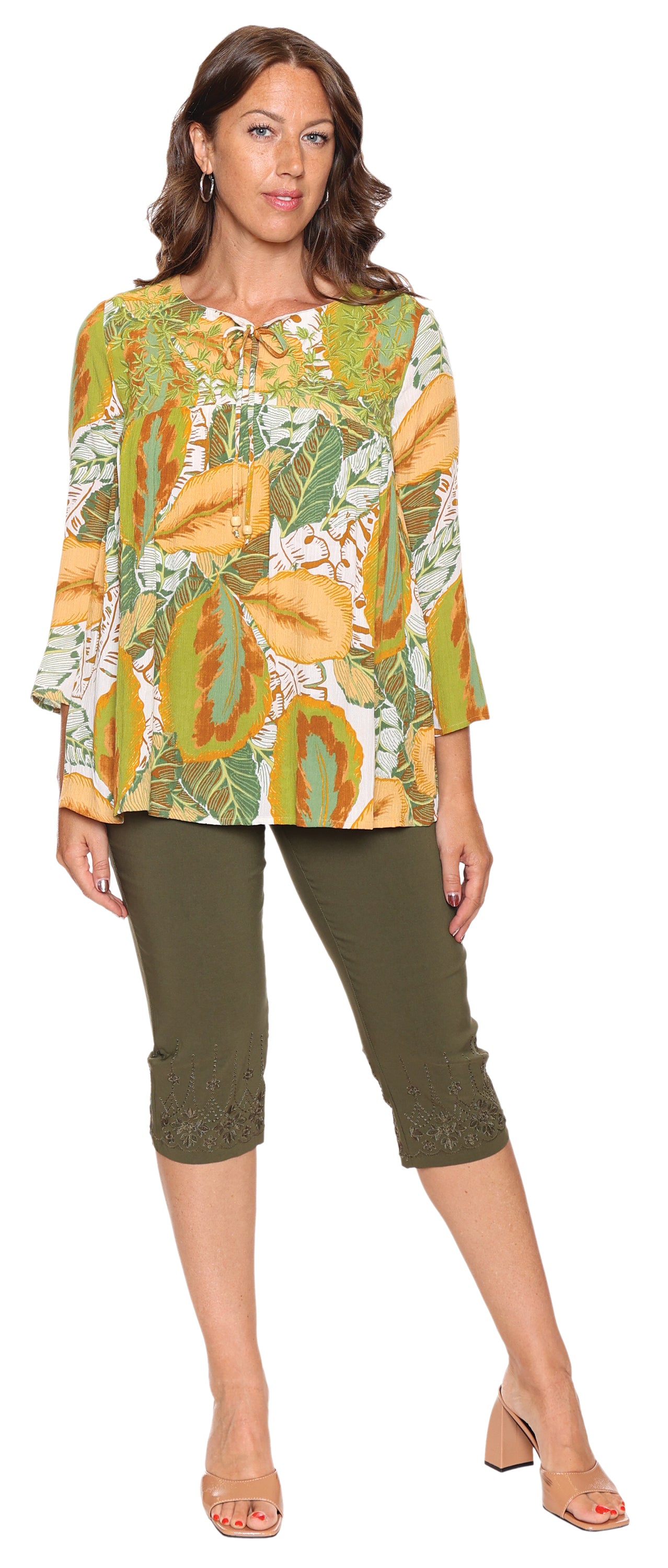 Papa Fashions Spring/Summer 2025-P5234-Embroidery Floral Top-Multi - The Coach Pyramids