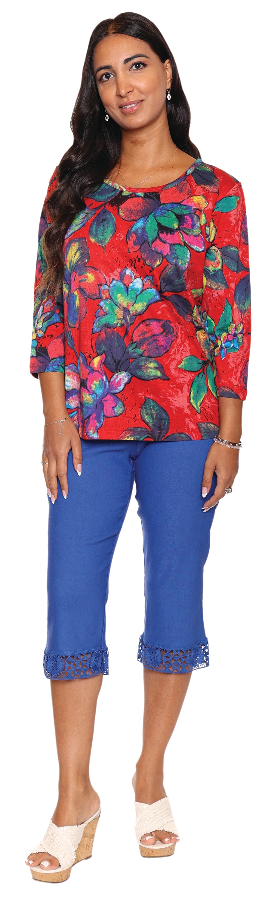 Papa Fashions Spring/Summer 2025-P5246-Printed Cotton Knit T Shirt-Red - The Coach Pyramids