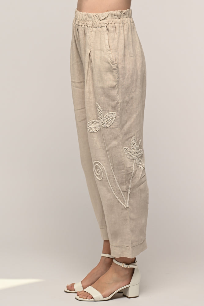 Linen Luv Spring/Summer 2024-PT674-110-French Linen Pant-Bianco - The Coach Pyramids