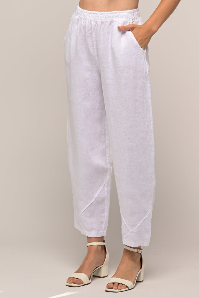 Linen Luv Spring/Summer 2024-PT771-11-French Linen Pant-Bianco - The Coach Pyramids