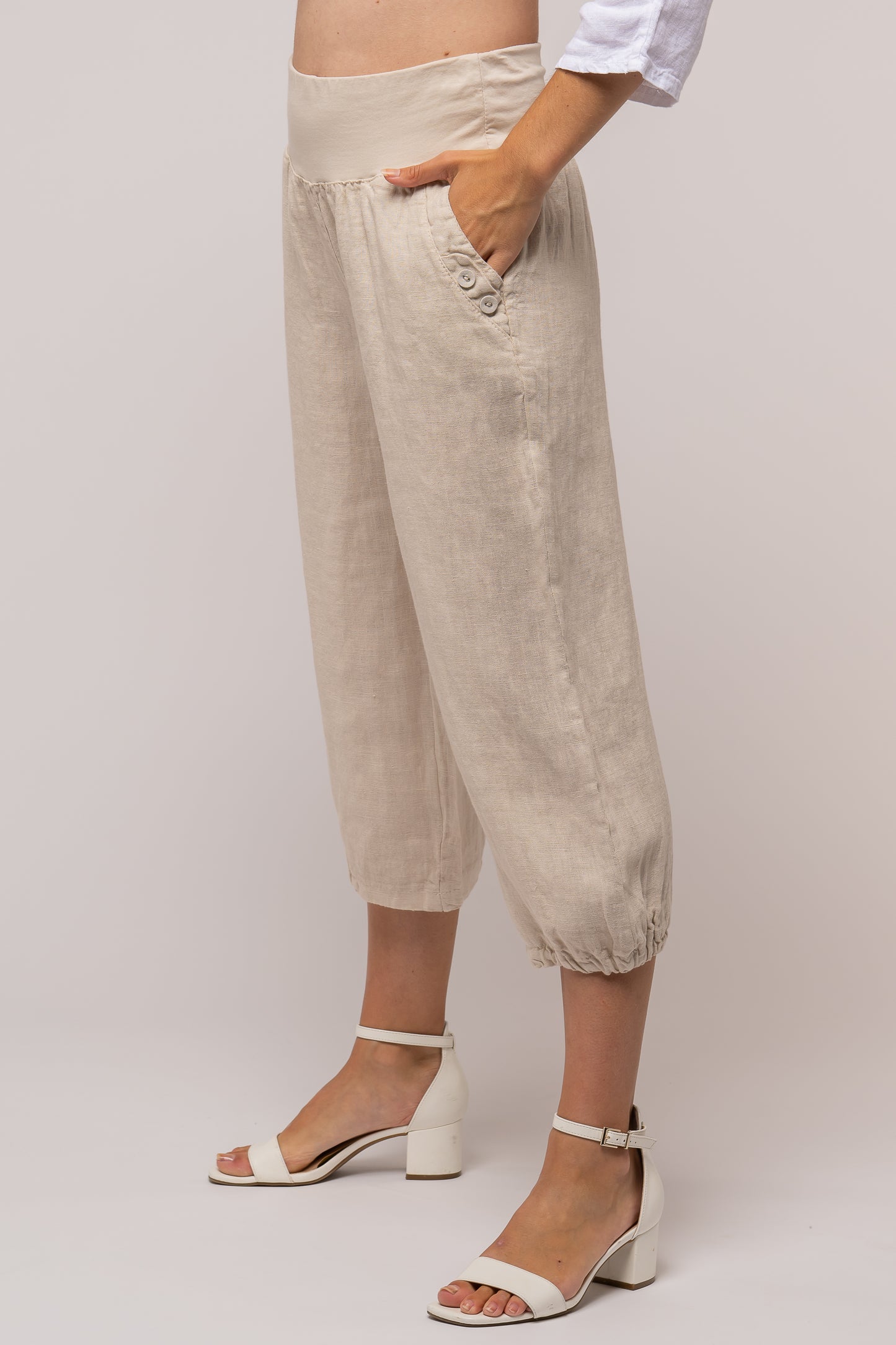 Linen Luv Spring/Summer 2024-PT803-110-French Linen Pant-Sabbia - The Coach Pyramids
