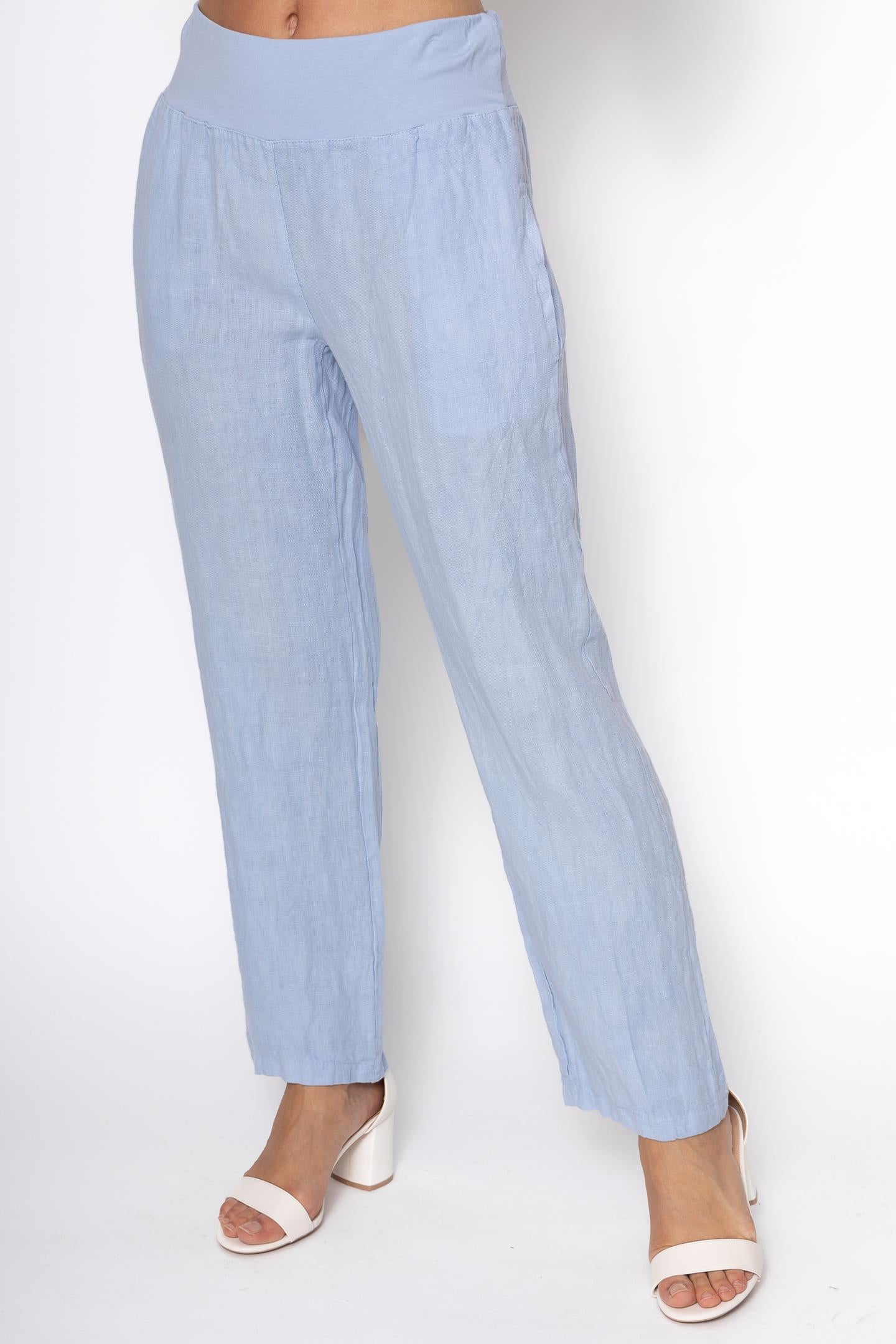 Linen Luv Spring/Summer 2025-PT830-31-French Linen Pant-Ciel - The Coach Pyramids