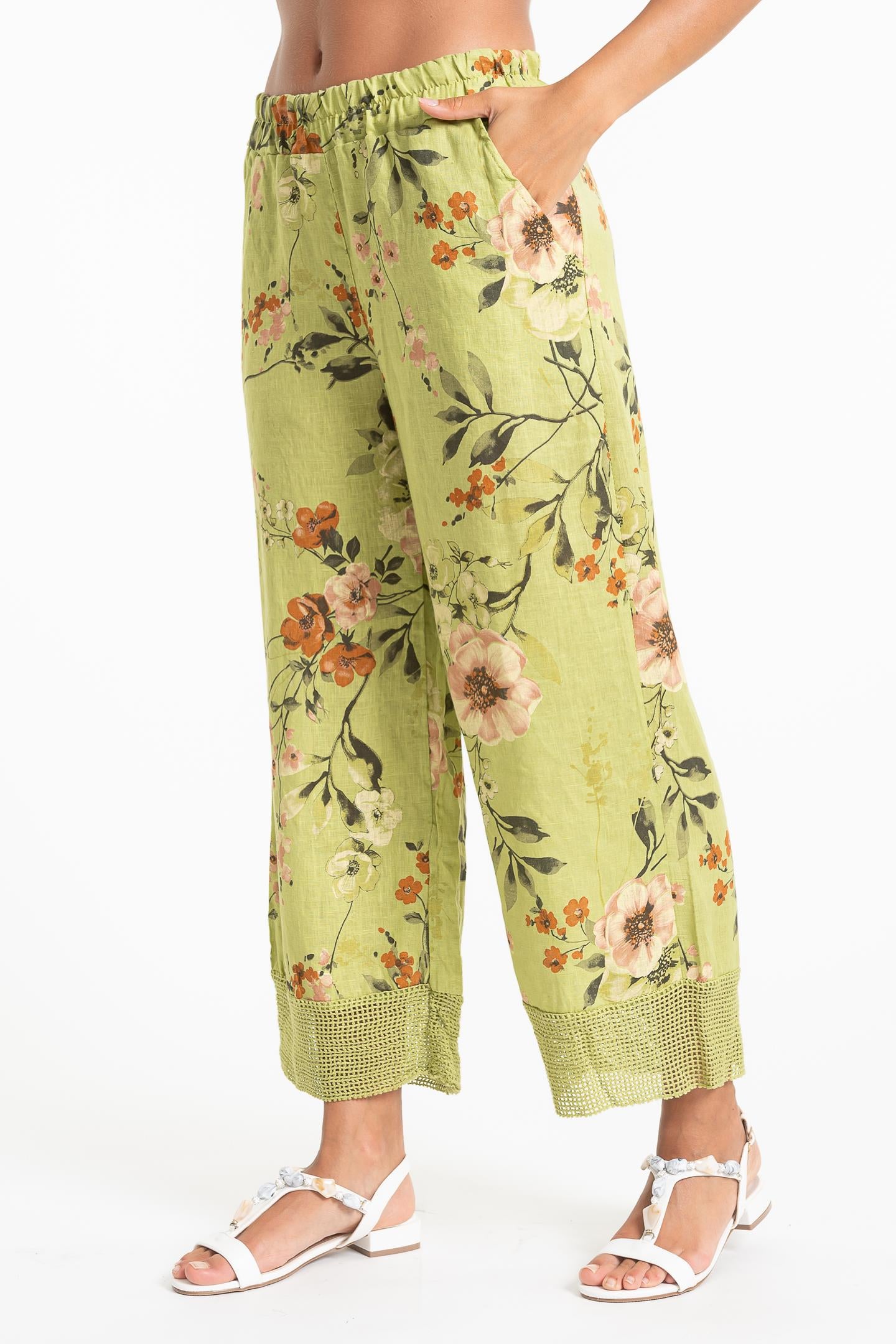 Linen Luv Spring/Summer 2025-PT804P-202-French Linen Pant-Leaf - The Coach Pyramids