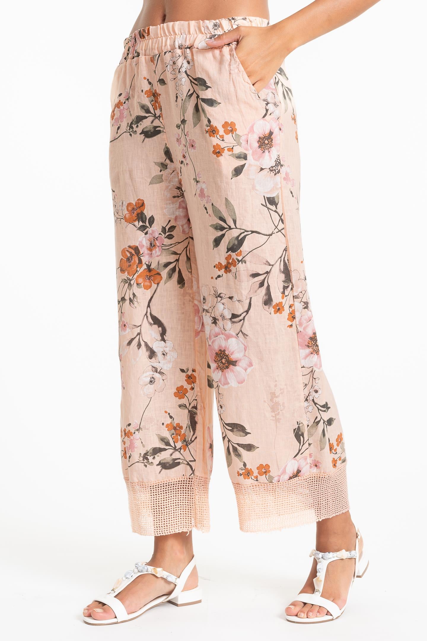 Linen Luv Spring/Summer 2025-PT840P-204-French Linen Pant-Apricot - The Coach Pyramids