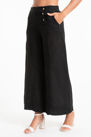 Linen Luv Spring/Summer 2025-PT850-74-French Linen Pant-Nero