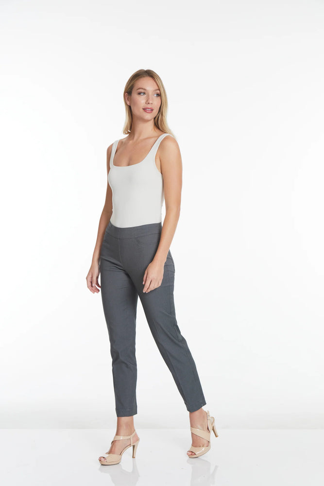 Multiples-Fall/Winter 2025-M2623PF5-P/O Solid Ankle Pant W/Pockets-Charcoal - The Coach Pyramids