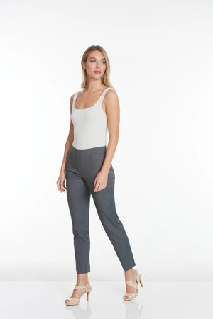 Multiples-Fall/Winter 2025-M2623PF5-P/O Solid Ankle Pant W/Pockets-Charcoal - The Coach Pyramids