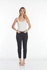 Multiples-Fall/Winter 2025-M2623PF5-P/O Solid Ankle Pant W/Pockets-Black Denim - The Coach Pyramids