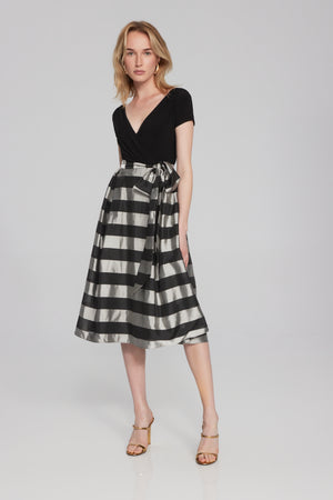 Joseph Ribkoff Spring  2024 -241748-Dress-Black/Silver - The Coach Pyramids