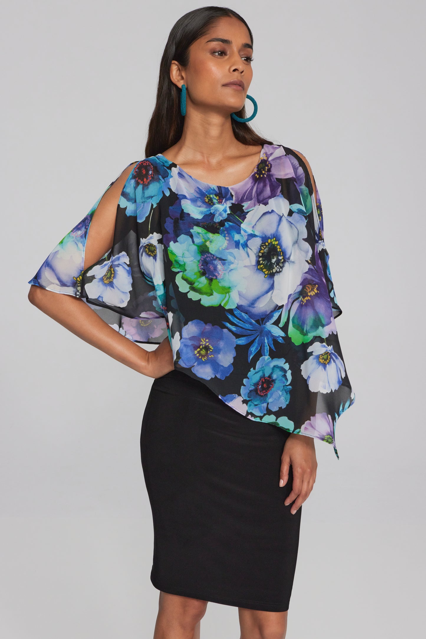 Joseph Ribkoff Spring  2024 -241768-Dress-Black/Multi - The Coach Pyramids