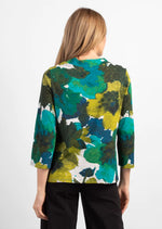 Habitat Fall/Winter 2023-H29201-Floral V Neck-Teal - The Coach Pyramids