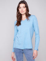 Charlie B Fall/Winter 2025-C2799RR-464A-V Neck Basic Sweater-Oxford - The Coach Pyramids