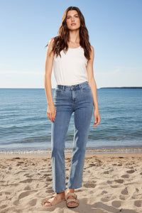 Charlie B-C5584J-156-Charlotte Straight Leg Jeans-Medium Blue - The Coach Pyramids