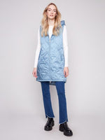 Charlie B Fall/Winter 2025-C6365-135B-Pearlized Long Vest-Oxford