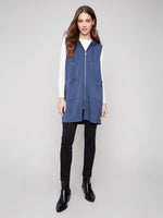 Charlie B Fall/Winter 2025-C6376-447C-Soft Scuba Long Vest-Moonlight - The Coach Pyramids