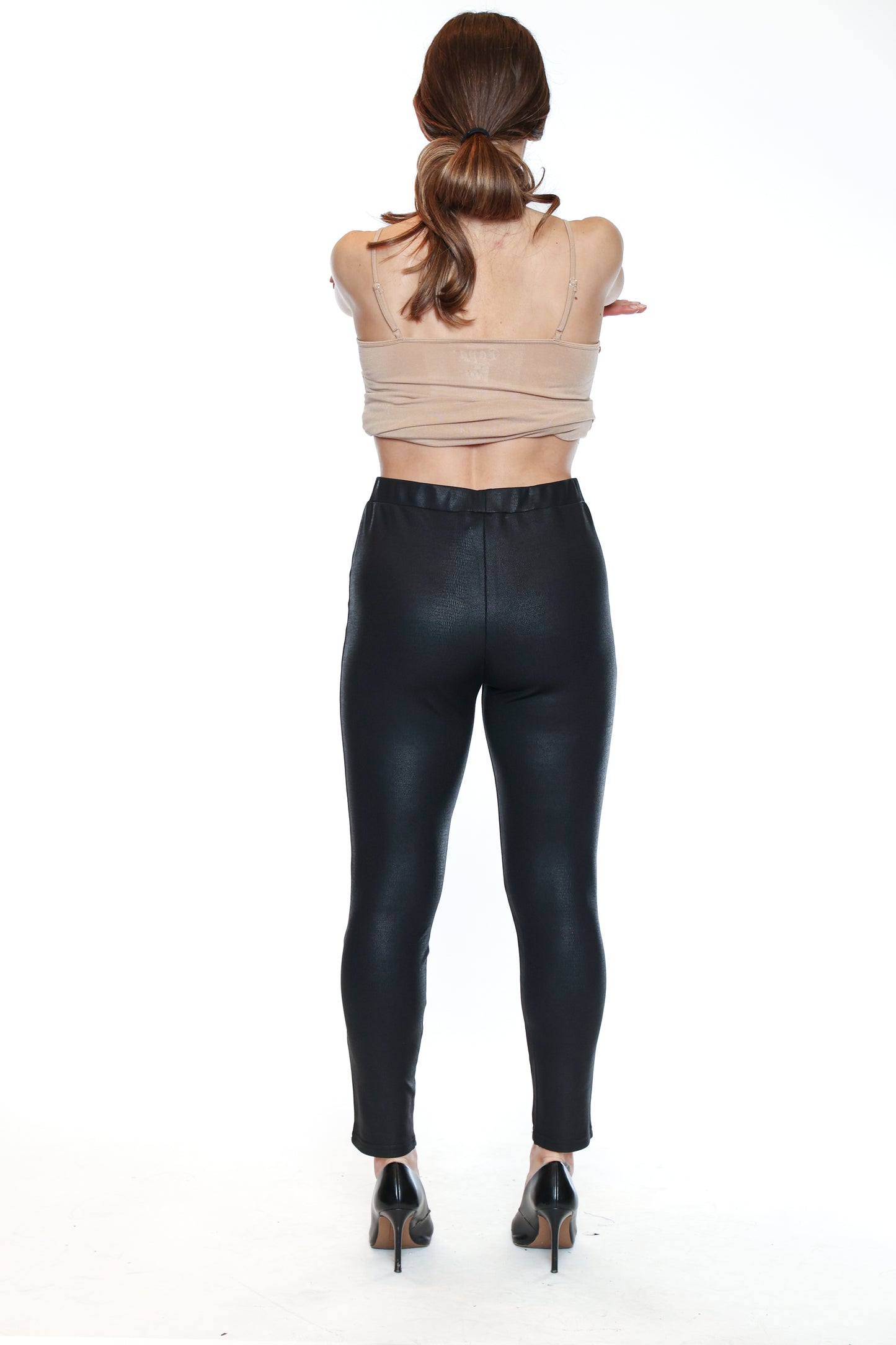 Papa Fashions Fall/Winter 2025-T1052-Pleather Pants-Black - The Coach Pyramids