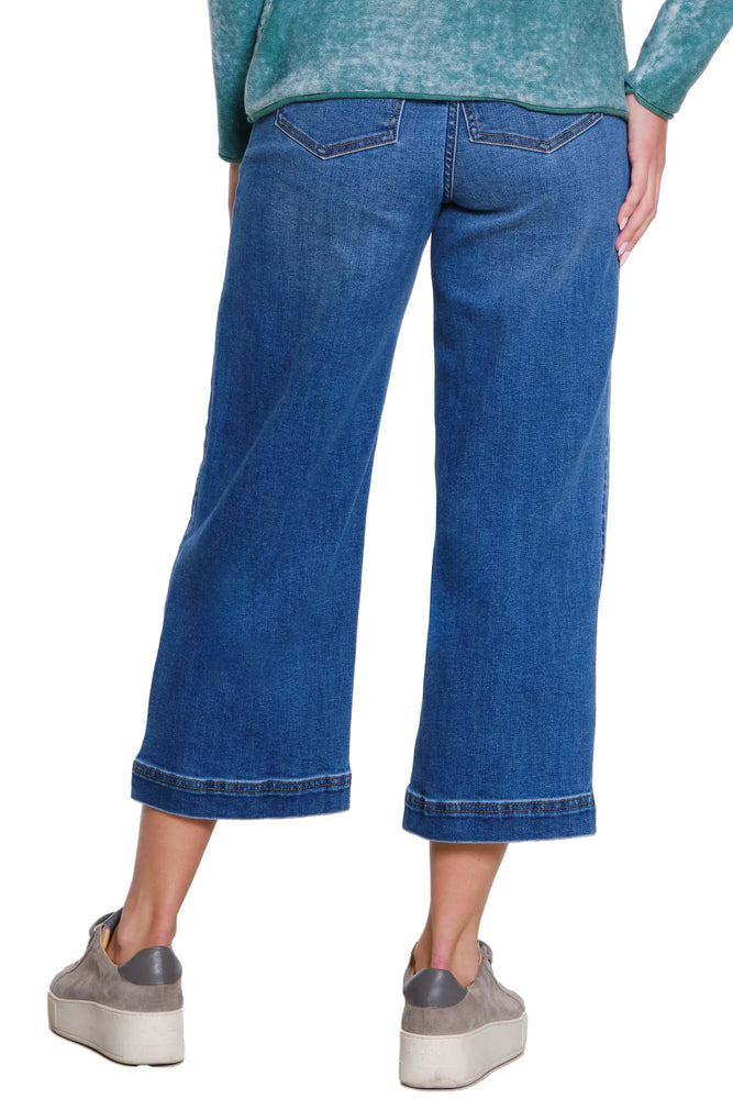 Tru Luxe-Fall/Winter 2025-T35103PM-Front Seam Jean Crop-DK Indigo - The Coach Pyramids