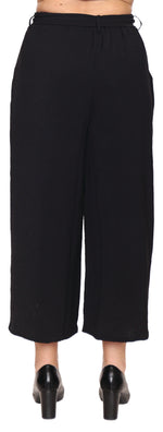 Papa Fashions Spring/Summer 2025-T4858-Crop Pant W/Belt And Pockets-Black