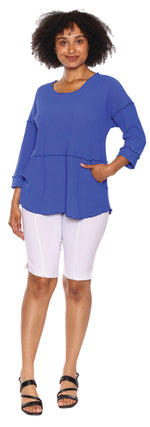 Papa Fashions Spring/Summer 2025-T4905-Textured Tunic W/Pockets-Royal Blue